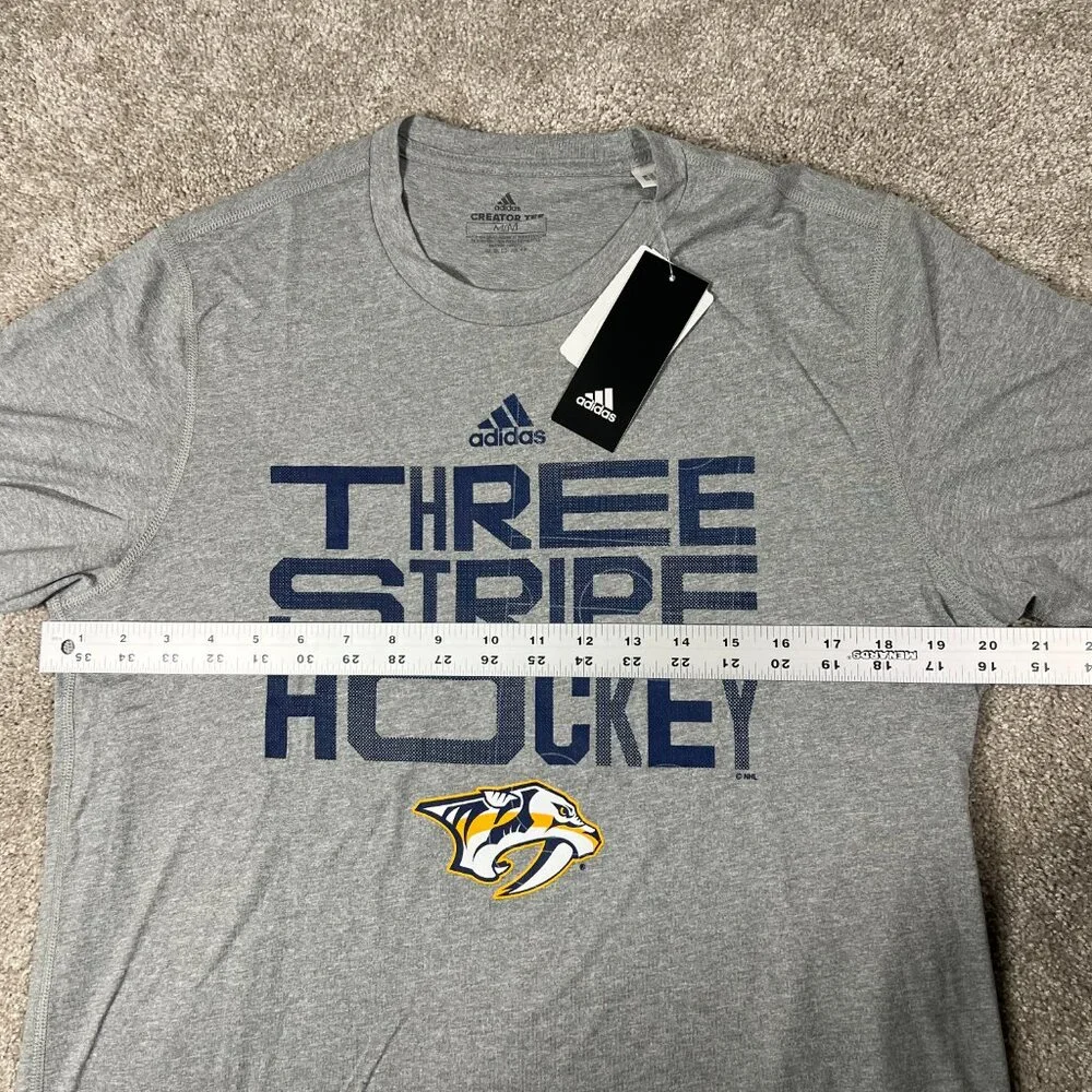 Adidas Mens Medium Gray Nashville‎ Predators NHL Hockey Creator SS T-Shirt NWT